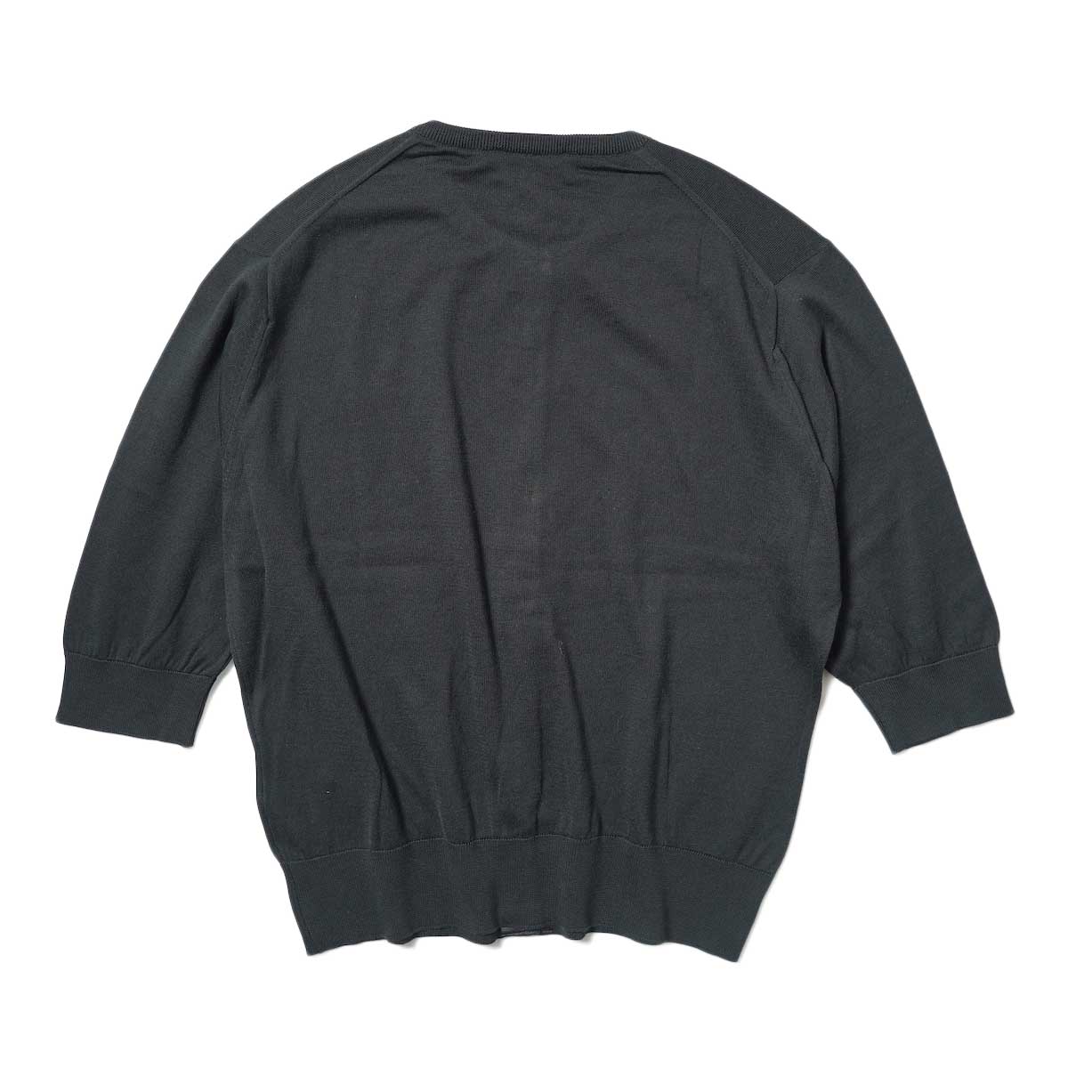 JOHN SMEDLEY / WMS CARDIGAN RN SS (Black)