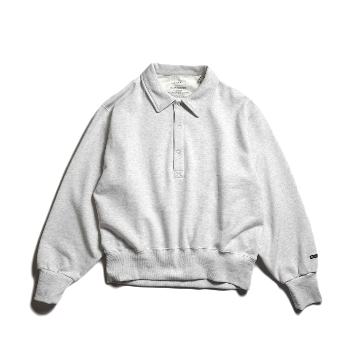 KHA:KI / SWEAT POLO PULLOVER (Ash Gray)