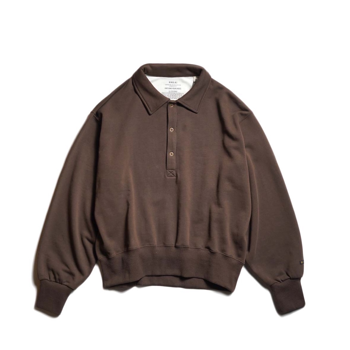KHA:KI / SWEAT POLO PULLOVER (Brown)