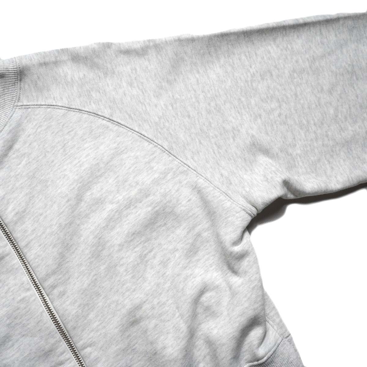 KHA:KI / 2WAY SWEAT SHIRT (Ash Gray) ラグランスリーブ