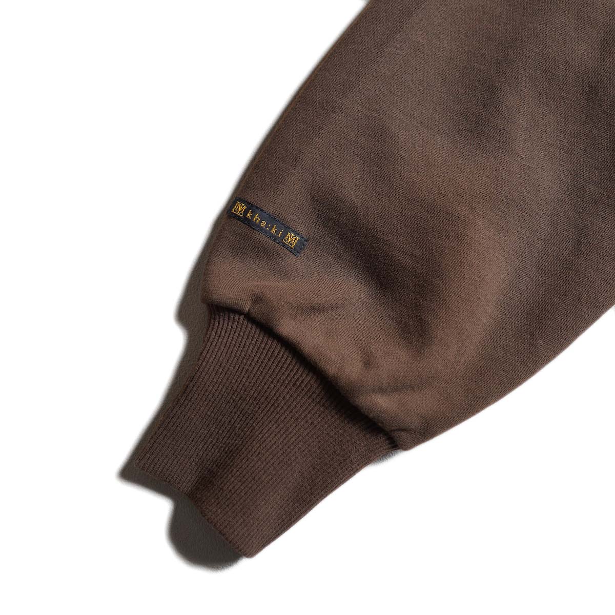 KHA:KI / 2WAY SWEAT SHIRT (Brown) 袖リブ