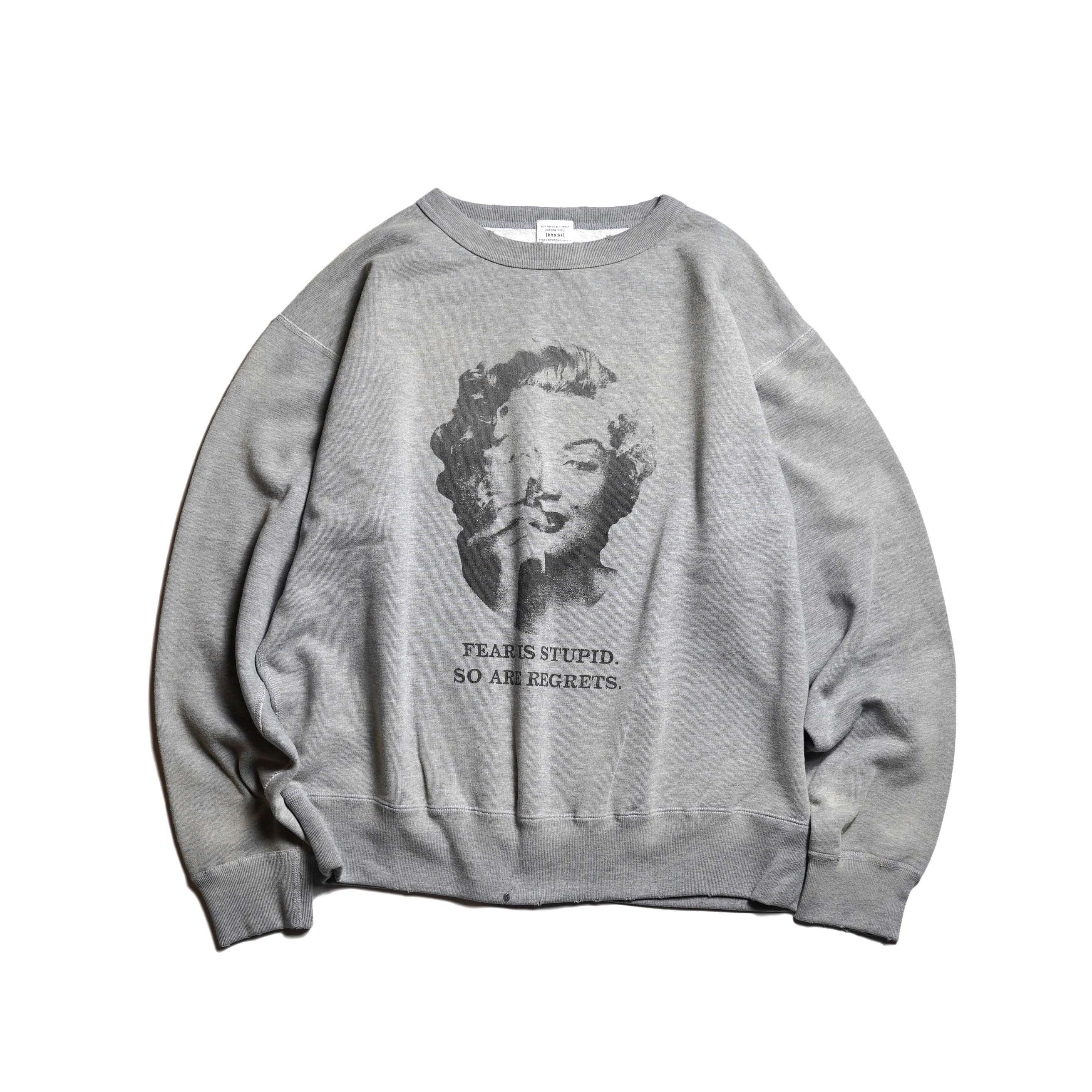 KHA:KI / DAMAGE SWEAT SHIRT -MY MUSE- (Gray)