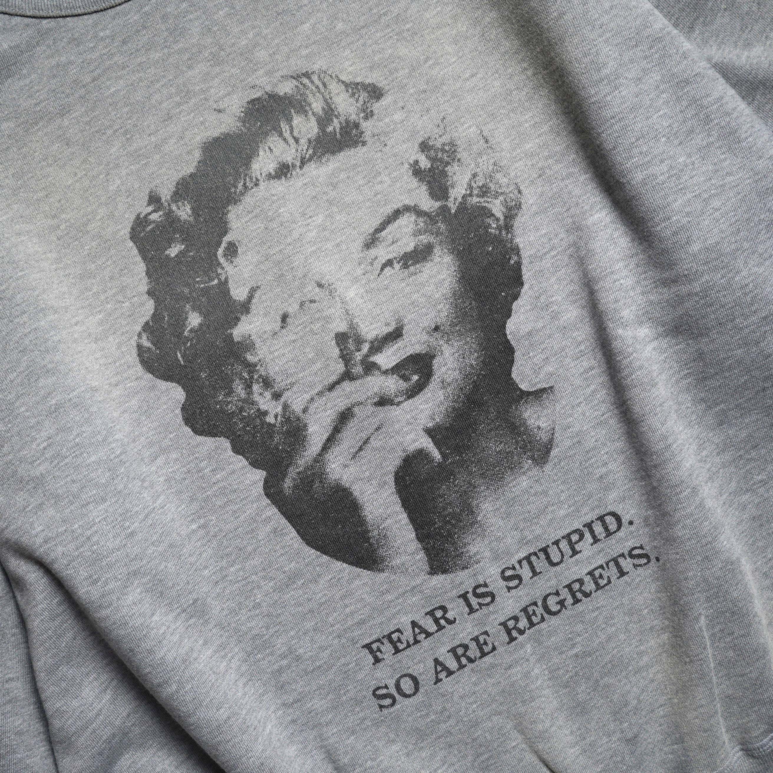 KHA:KI / DAMAGE SWEAT SHIRT -MY MUSE- (Gray) プリント