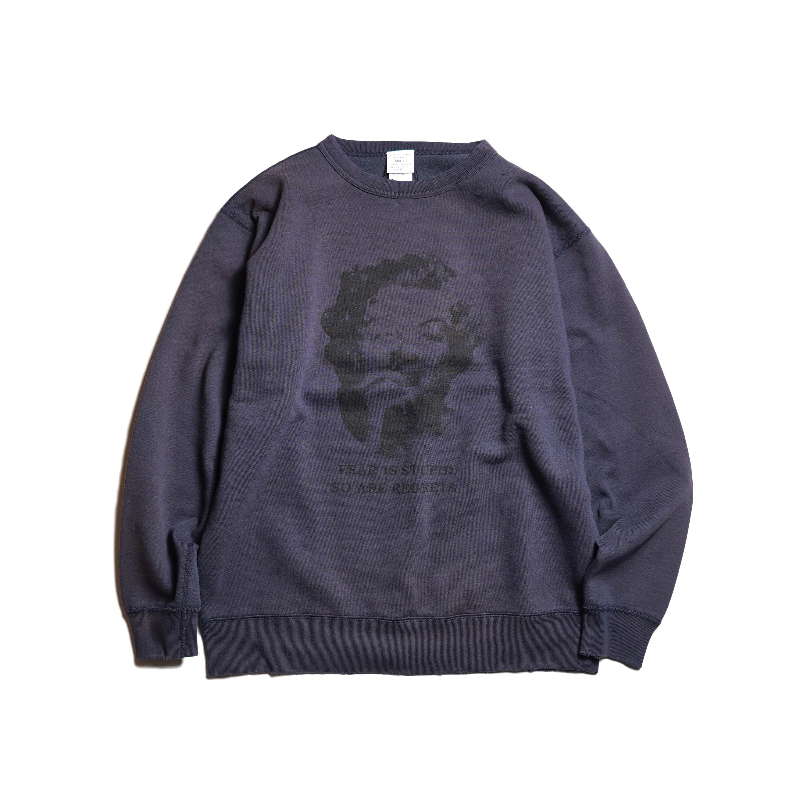 KHA:KI / DAMAGE SWEAT SHIRT -MY MUSE- (Navy)