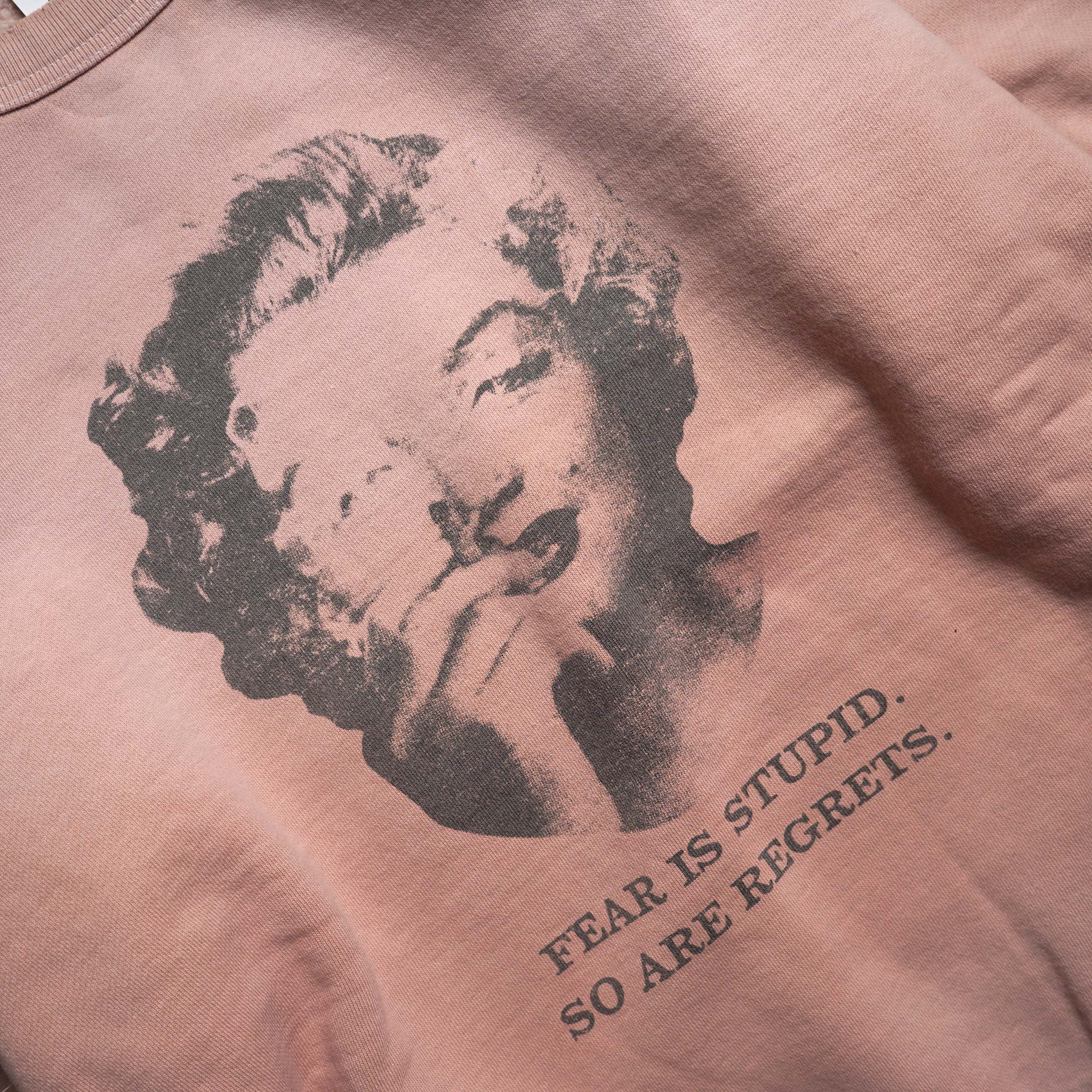 KHA:KI / DAMAGE SWEAT SHIRT -MY MUSE- (VintagePink) プリント