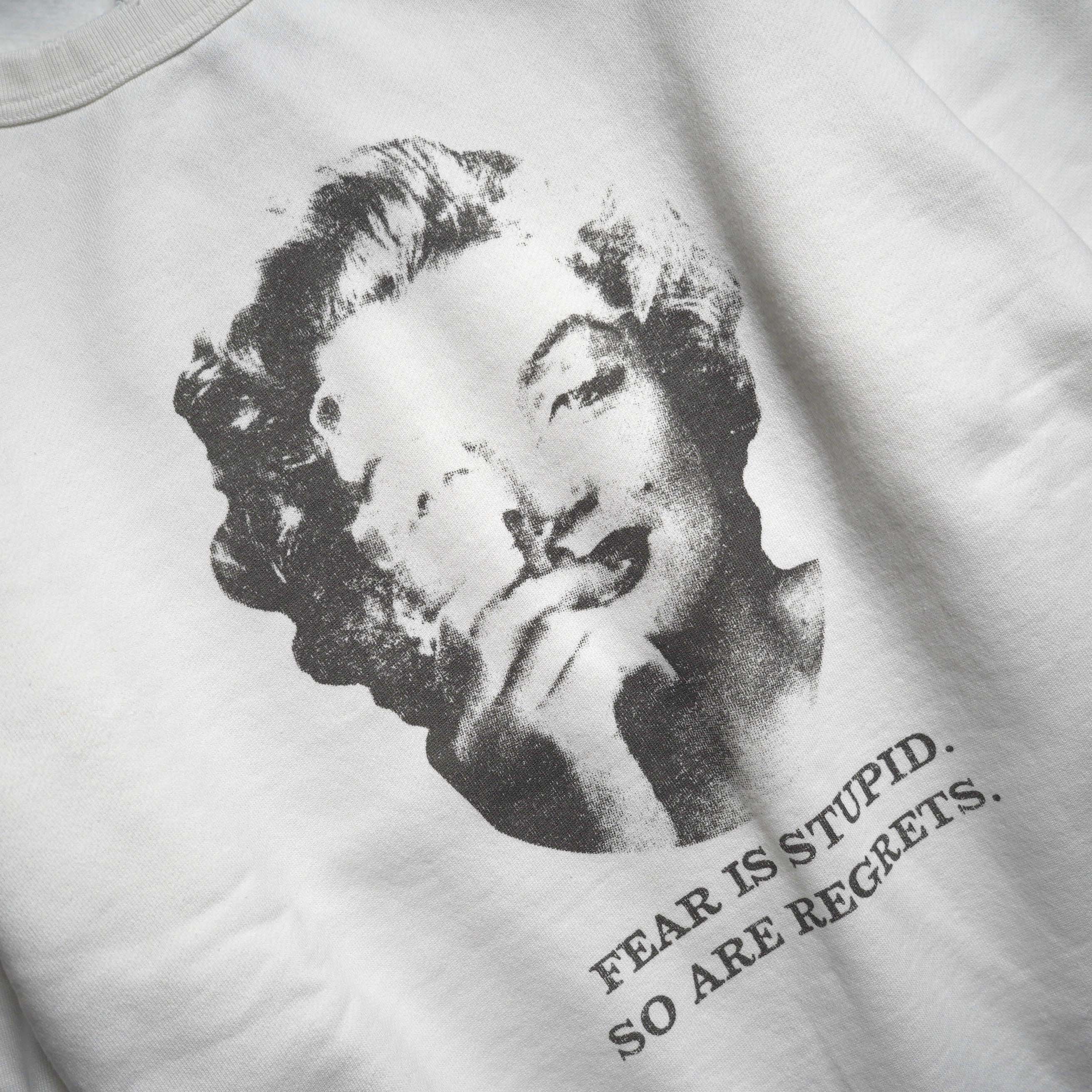KHA:KI / DAMAGE SWEAT SHIRT -MY MUSE- (White) プリント