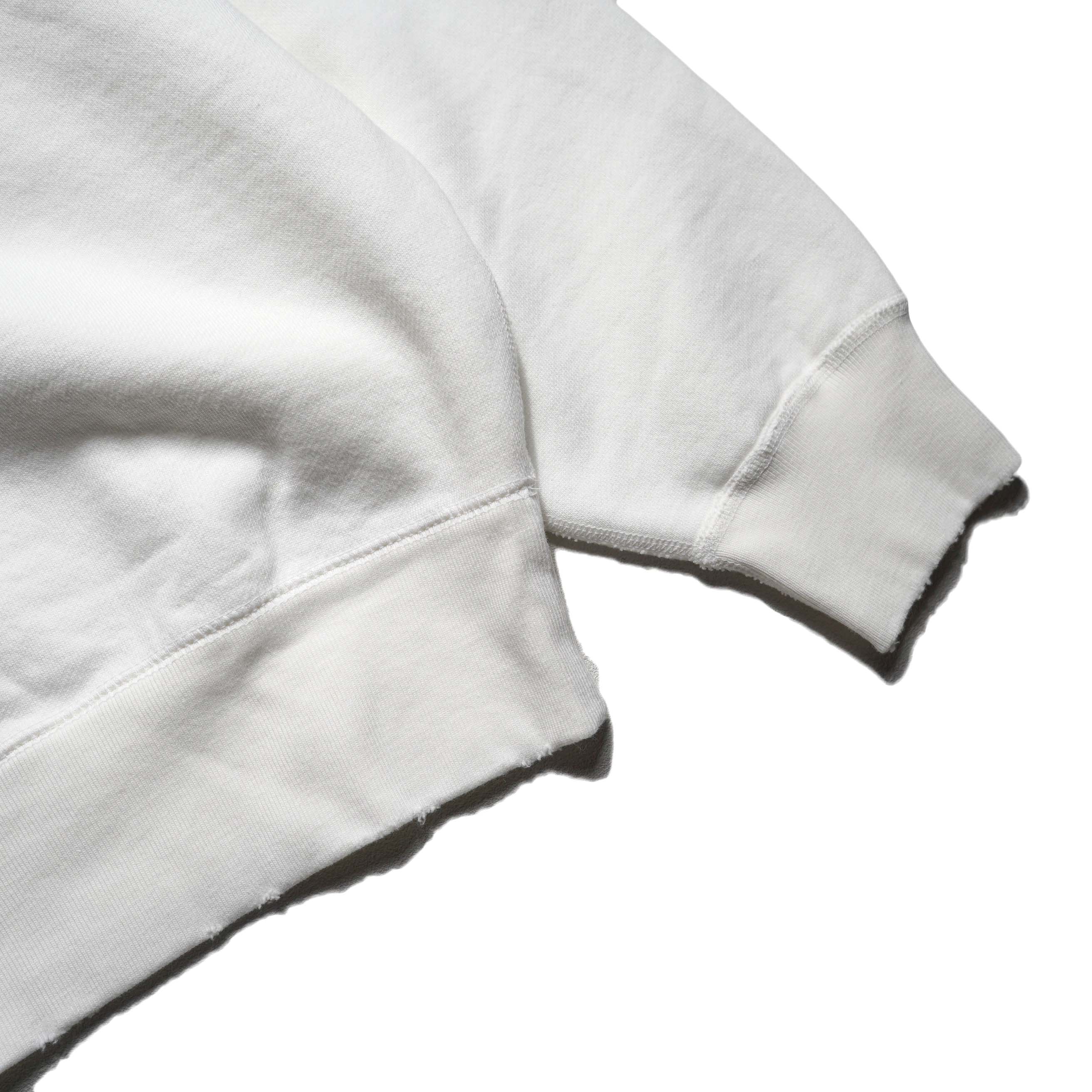 KHA:KI / DAMAGE SWEAT SHIRT -MY MUSE- (White) 袖リブ