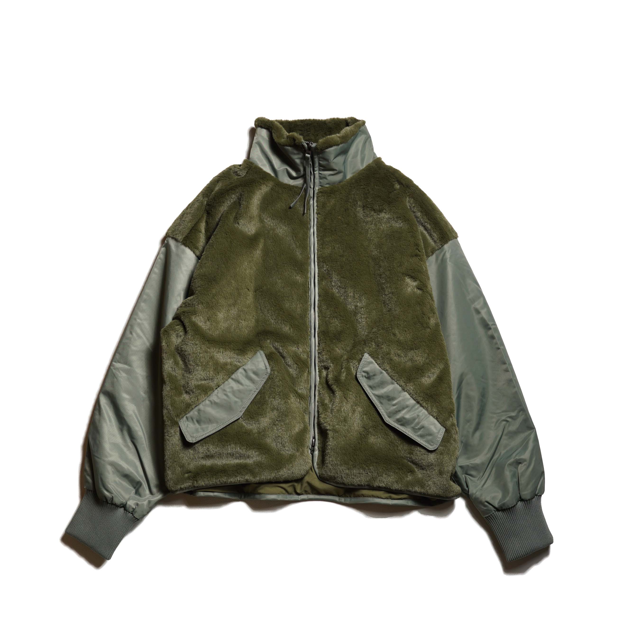 KHA:KI / ECO FUR SWITCH JACKET (khaki) 正面