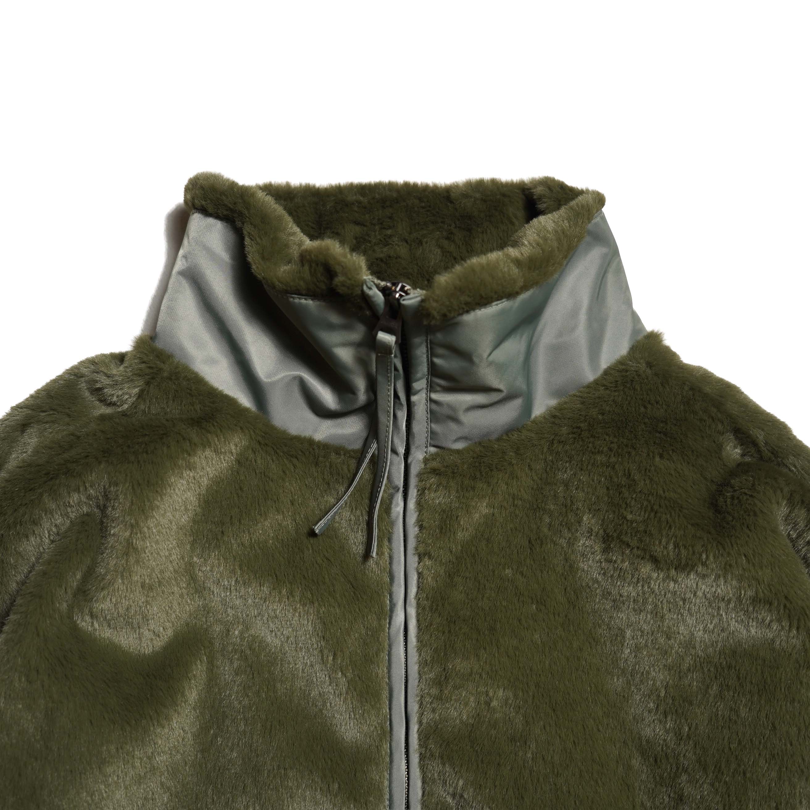 KHA:KI / ECO FUR SWITCH JACKET (khaki) ネック