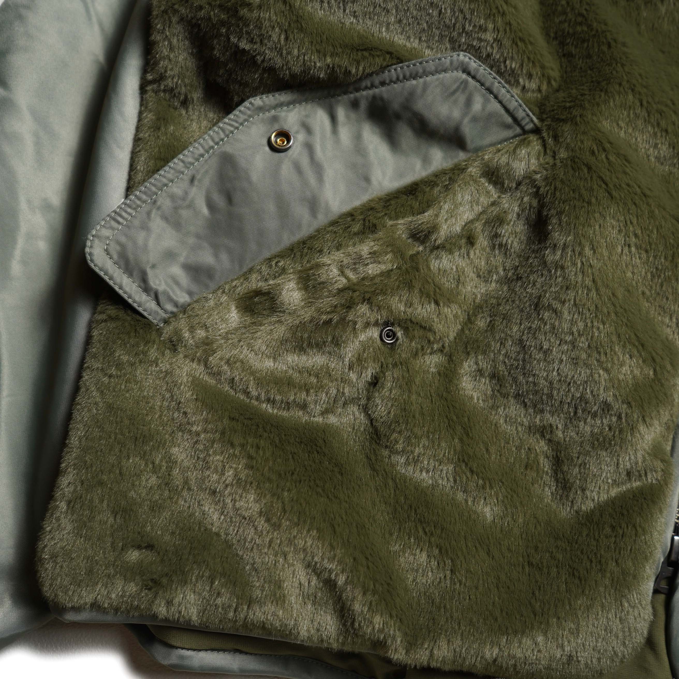 KHA:KI / ECO FUR SWITCH JACKET (khaki) ポケット