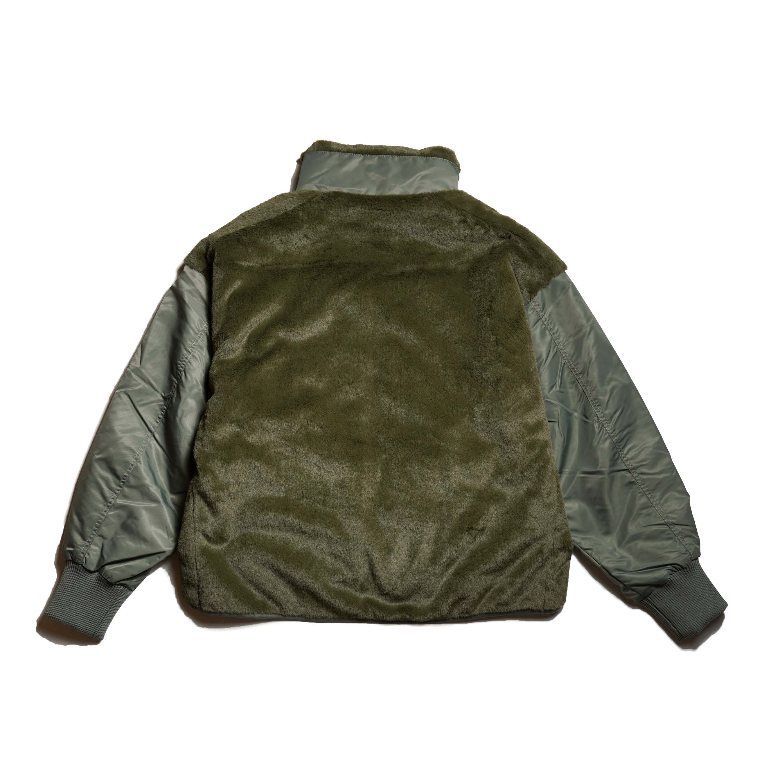KHA:KI / ECO FUR SWITCH JACKET (khaki) 背面