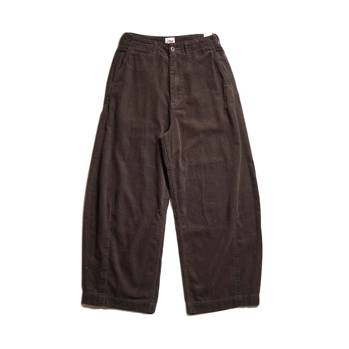 KHA:KI / OVAL CORD TROUSERS (Dark Brown) 正面