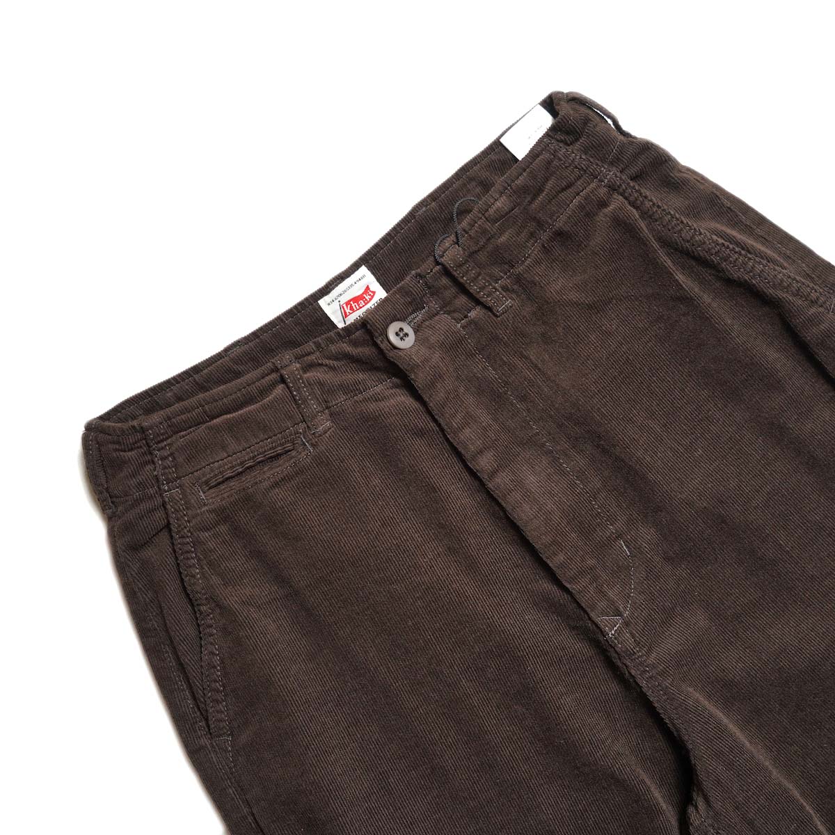 KHA:KI / OVAL CORD TROUSERS (Dark Brown) ウエスト