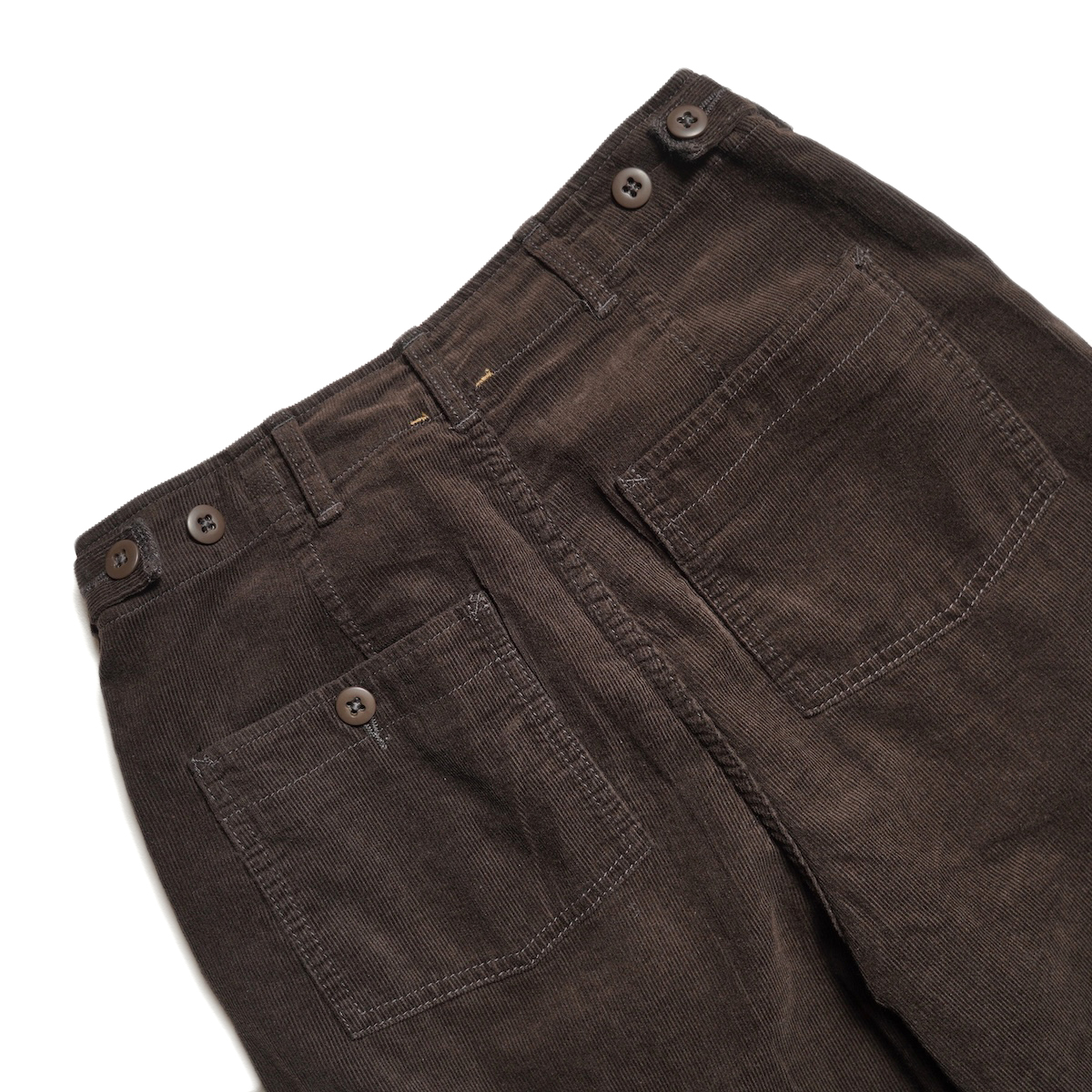 KHA:KI / OVAL CORD TROUSERS (Dark Brown) ヒップポケット