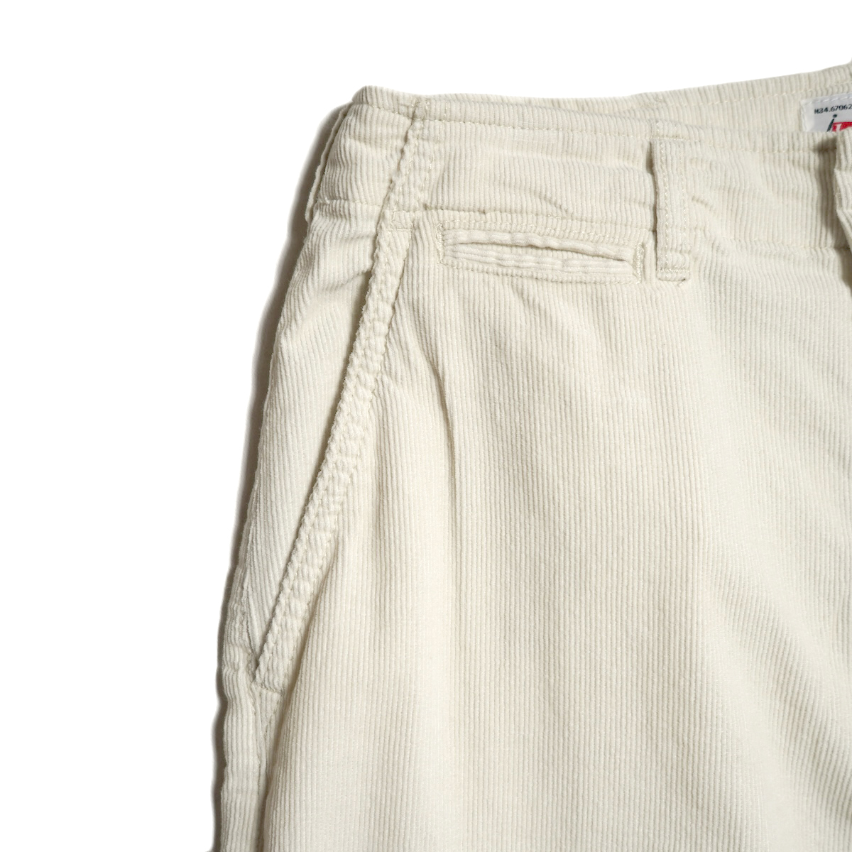 KHA:KI / OVAL CORD TROUSERS (Ecru) ポケット