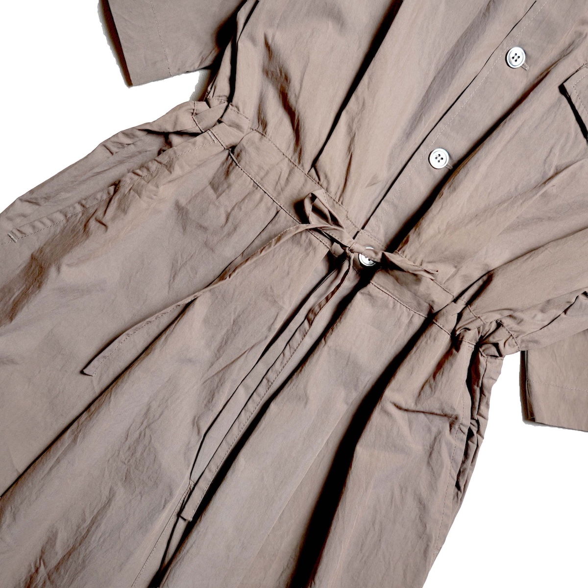 KHA:KI / HALF SLEEVE JUMPSUIT (Brown) ウエスト