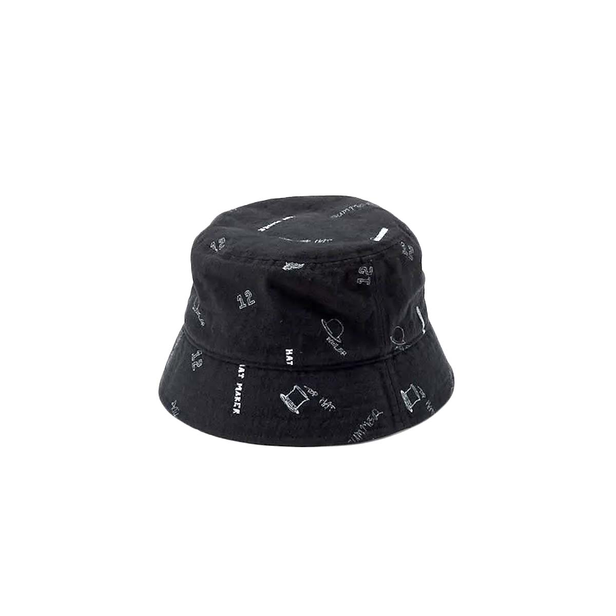 KIJIMA TAKAYUKI / MKNY261208 Linen Cotton Printed Tight Bucket Hat (Black)