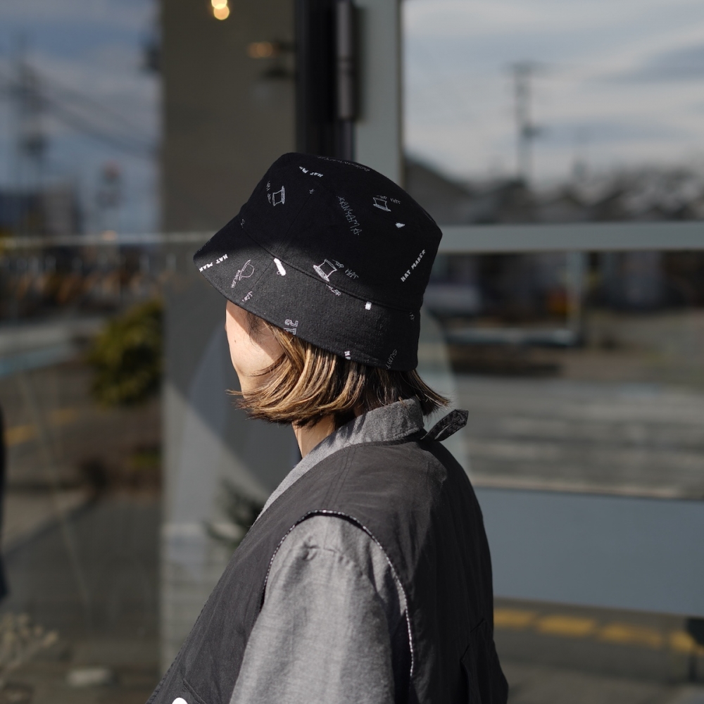 KIJIMA TAKAYUKI / MKNY261208 Linen Cotton Printed Tight Bucket Hat