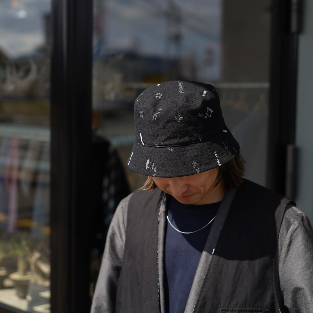 KIJIMA TAKAYUKI / MKNY261208 Linen Cotton Printed Tight Bucket Hat
