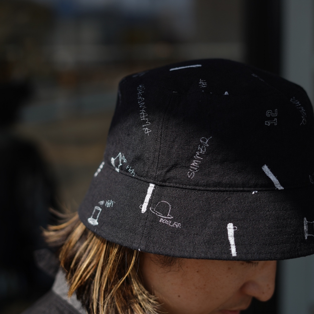 KIJIMA TAKAYUKI / MKNY261208 Linen Cotton Printed Tight Bucket Hat
