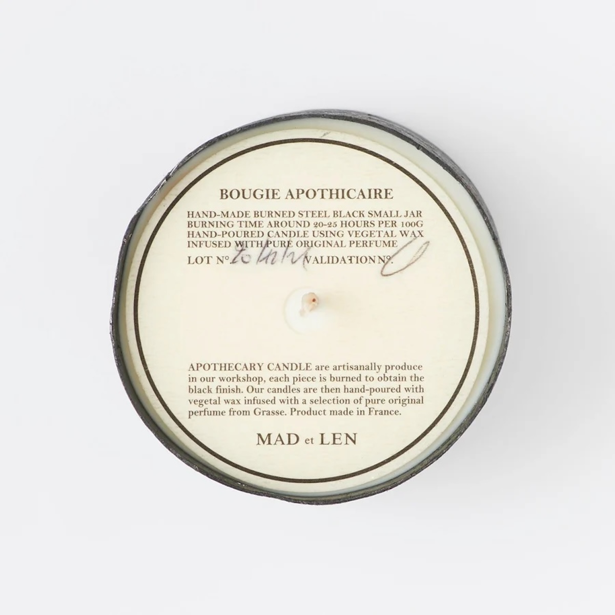 MAD et LEN / MINI BOUGIE APOTHICAIRE  (150g) 上から