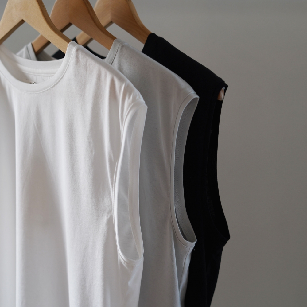 maison de soil / MERCERIZED COTTON JERSEY CREW-NECK FRENCH/SL T-SHIRT (Black)商品イメージ1