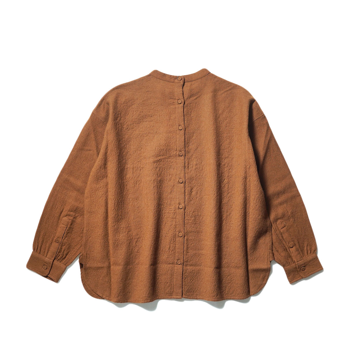 maison de soil / BOILED WOOL PLAIN BACK OPENING STAND COLLAR