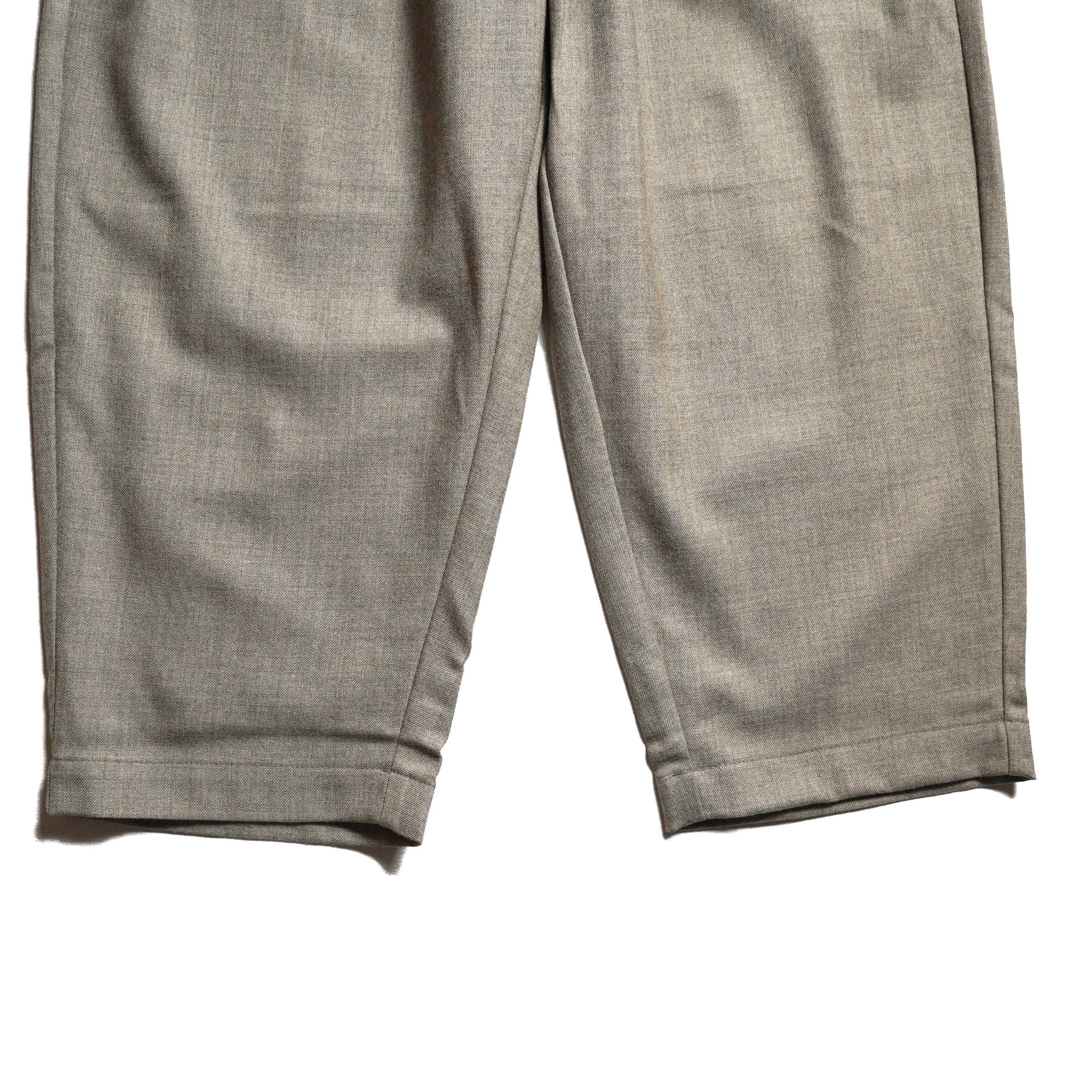 maison de soil / WOOL SERGE 2TUCK TAPERED EASY PANTS (Beige) 裾
