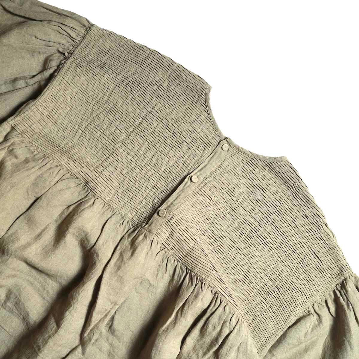 maison de soil / YARN DYE AUTO LOOM 60s LINEN PLAIN BACK OPENING