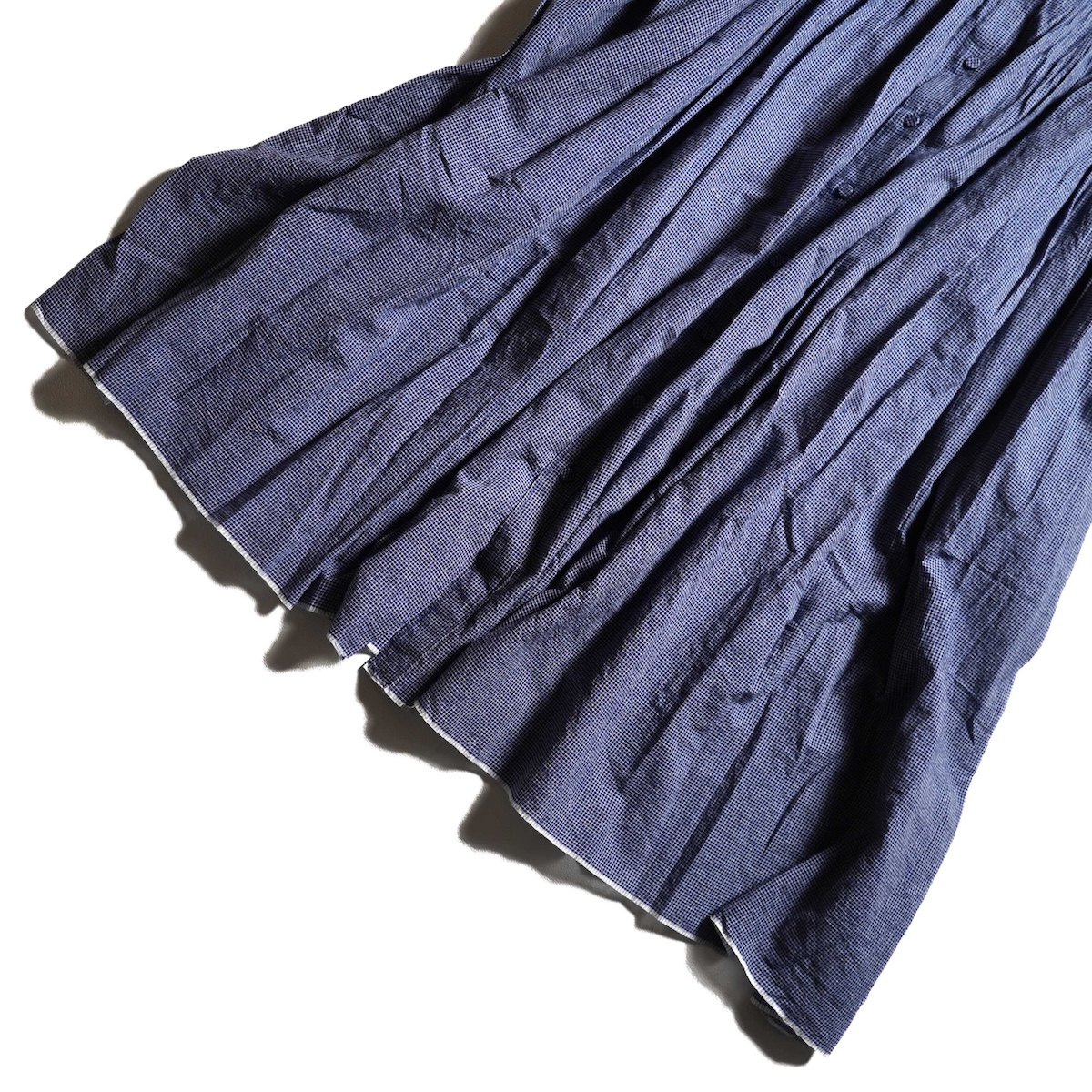 maison de soil / HANDWOVEN COTTON SINGLE CHECK BANDED COLLAR SHIRT