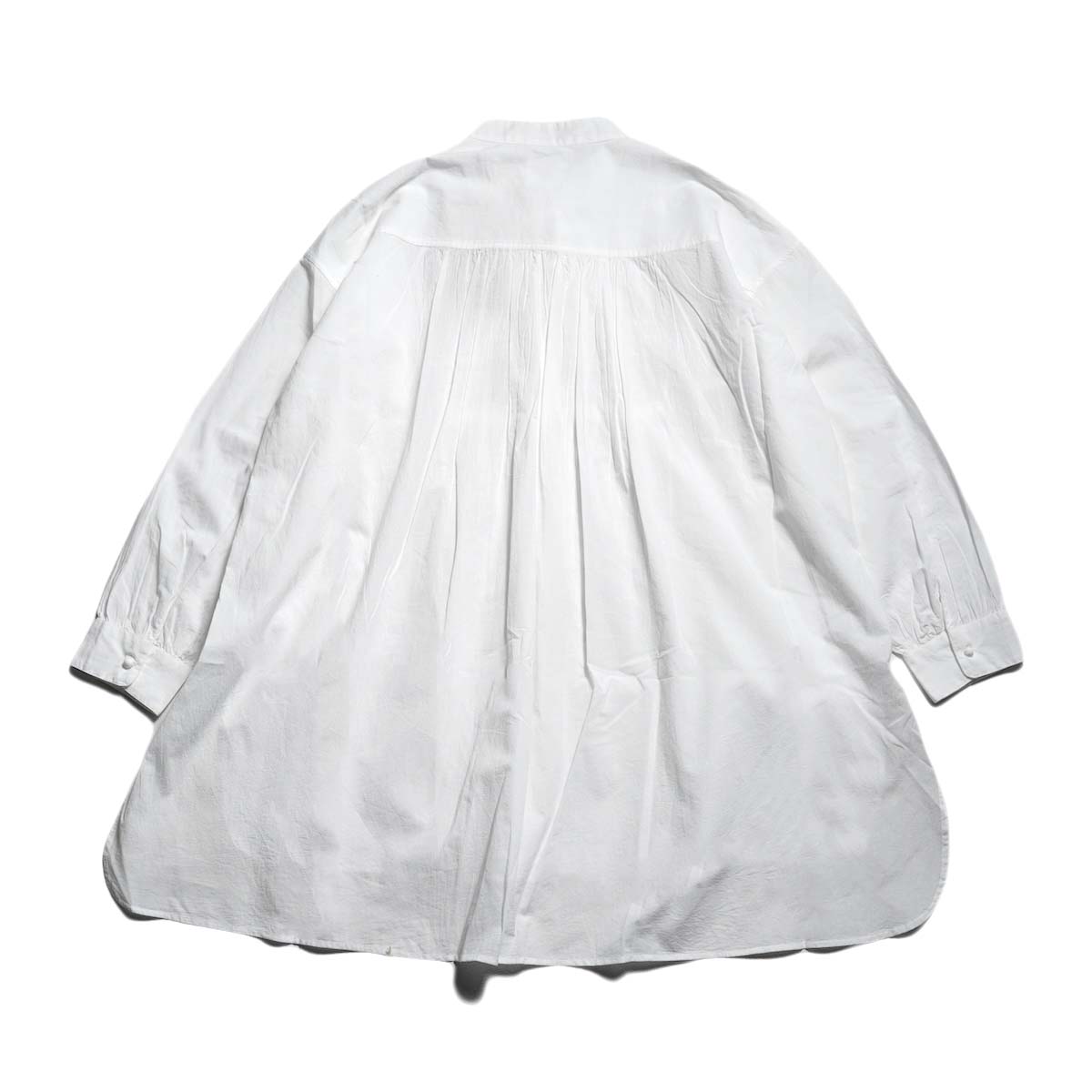 maison de soil / 60s ORGANIC CAMBRIC BANDED COLLAR EMB TUNIC (White)