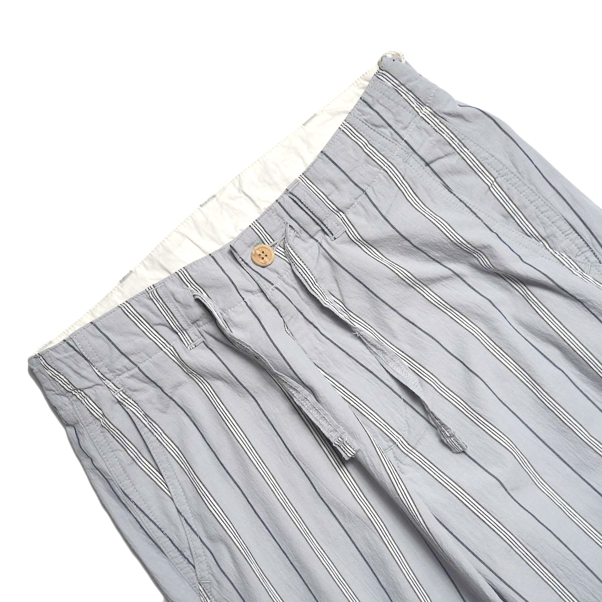 MASTER&Co. / COTTON STRIPED DRAWSTRING PANTS (Gray) ウエスト