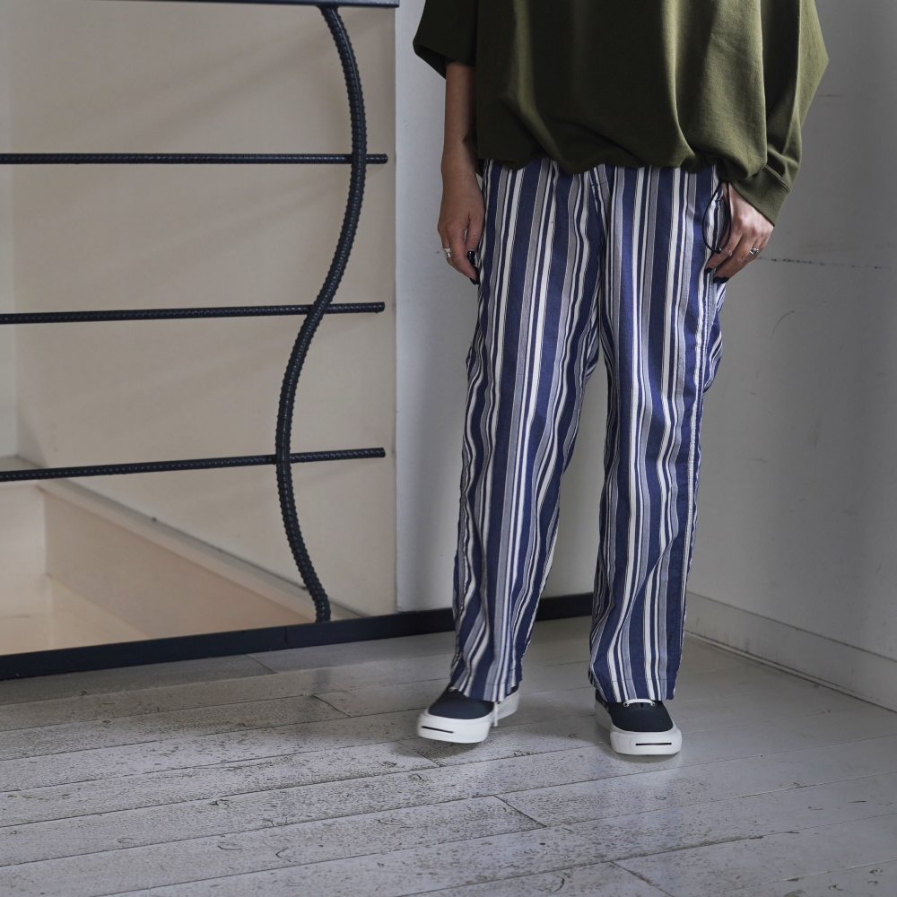 MASTER&Co. / COTTON STRIPED DRAWSTRING PANTS 161cm / XS size 着用①