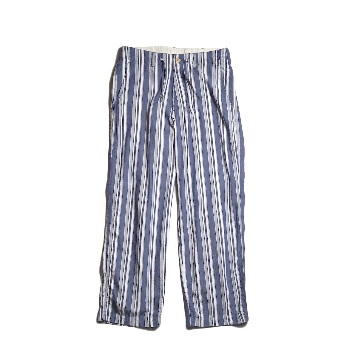 MASTER&Co. / COTTON STRIPED DRAWSTRING PANTS (Navy) 正面