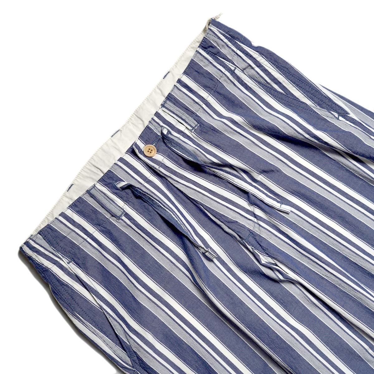 MASTER&Co. / COTTON STRIPED DRAWSTRING PANTS (Navy) ウエスト