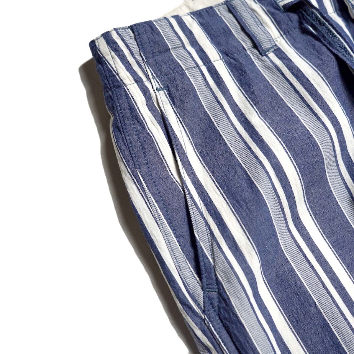 MASTER&Co. / COTTON STRIPED DRAWSTRING PANTS (Navy) ポケット