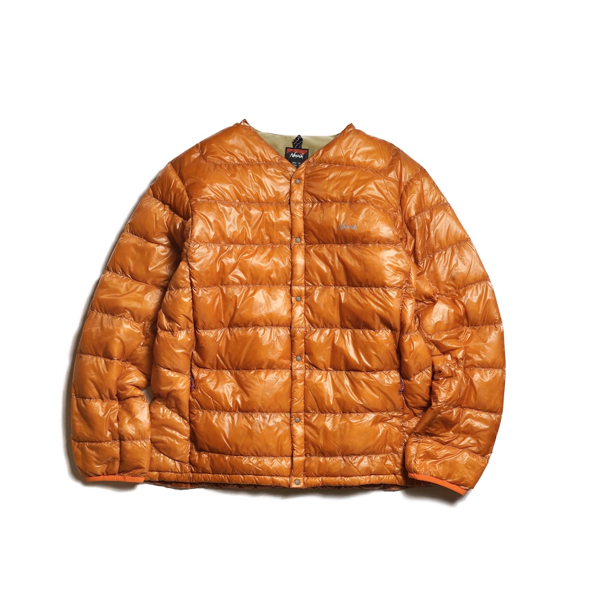 ⭐美品　NANGA/ナンガ オレンジ別注 キルト ダウンカーディガン　黒　保温 ⭐美品 NANGA/ナンガ オレンジ別注 キルト ダウンカーディガン 黒 保温