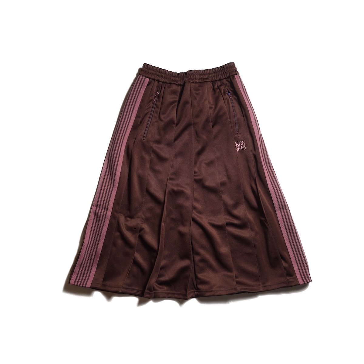 Needles / Pleated Truck Skirt - Poly Smooth (Brown)