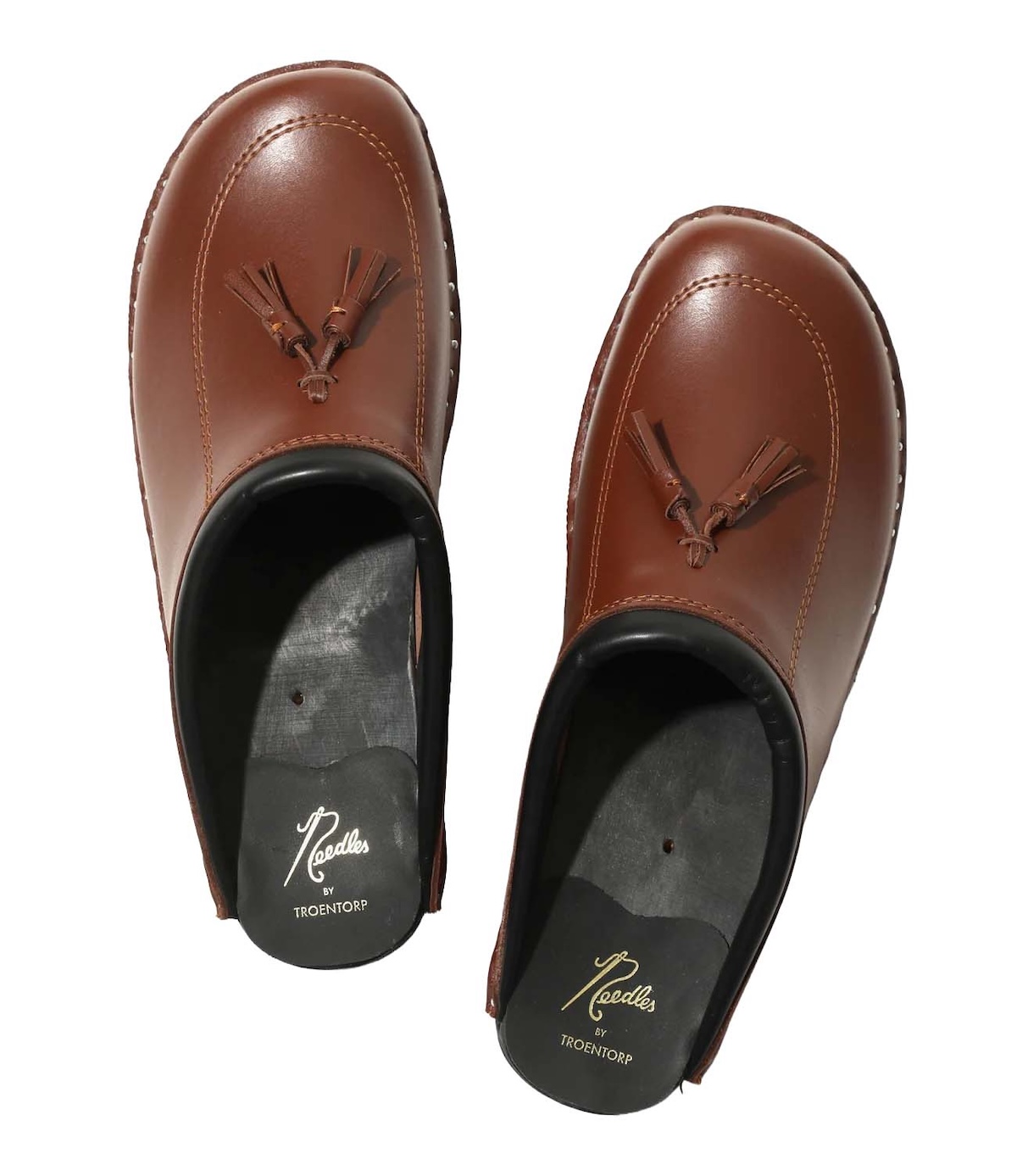 Needles × Troentorp / Swedish Clog - Tassel / Smooth (Brown) アッパー