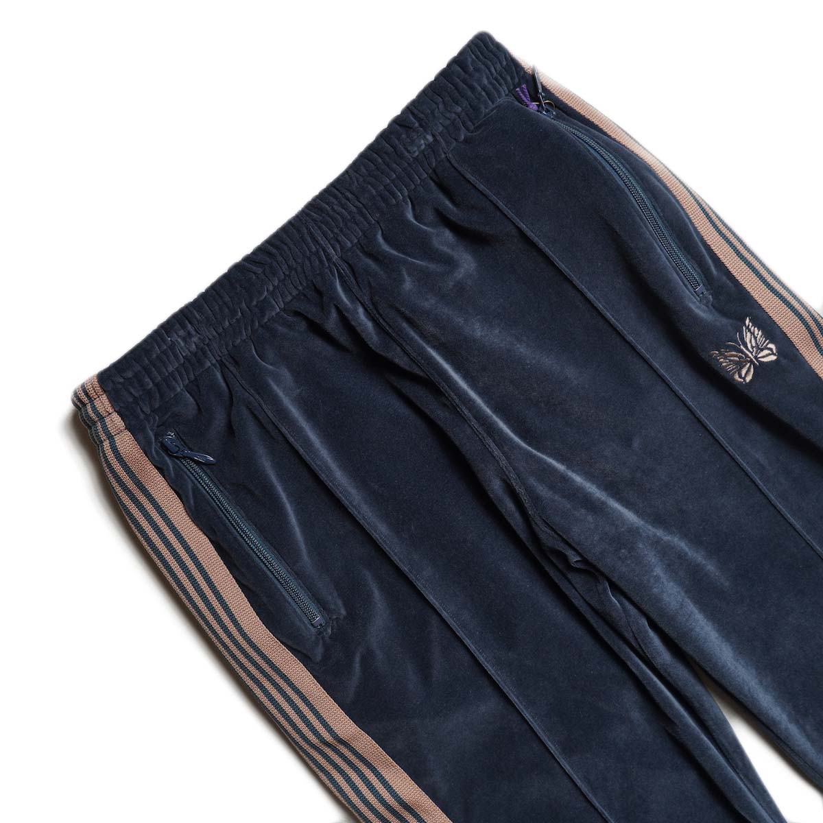 Needles / Narrow Track Pant - C/PE Velour (Steel Blue) ウエスト
