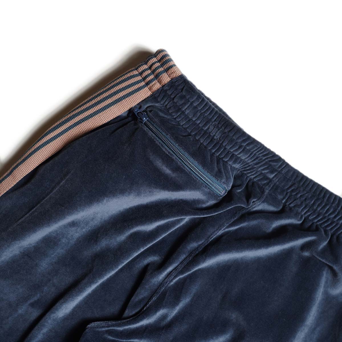 Needles / Narrow Track Pant - C/PE Velour (Steel Blue) ヒップポケット