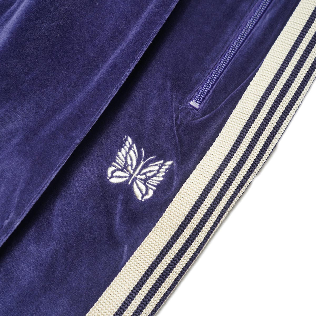Needles / Narrow Track Pant - C/PE Velour (Navy)ロゴ