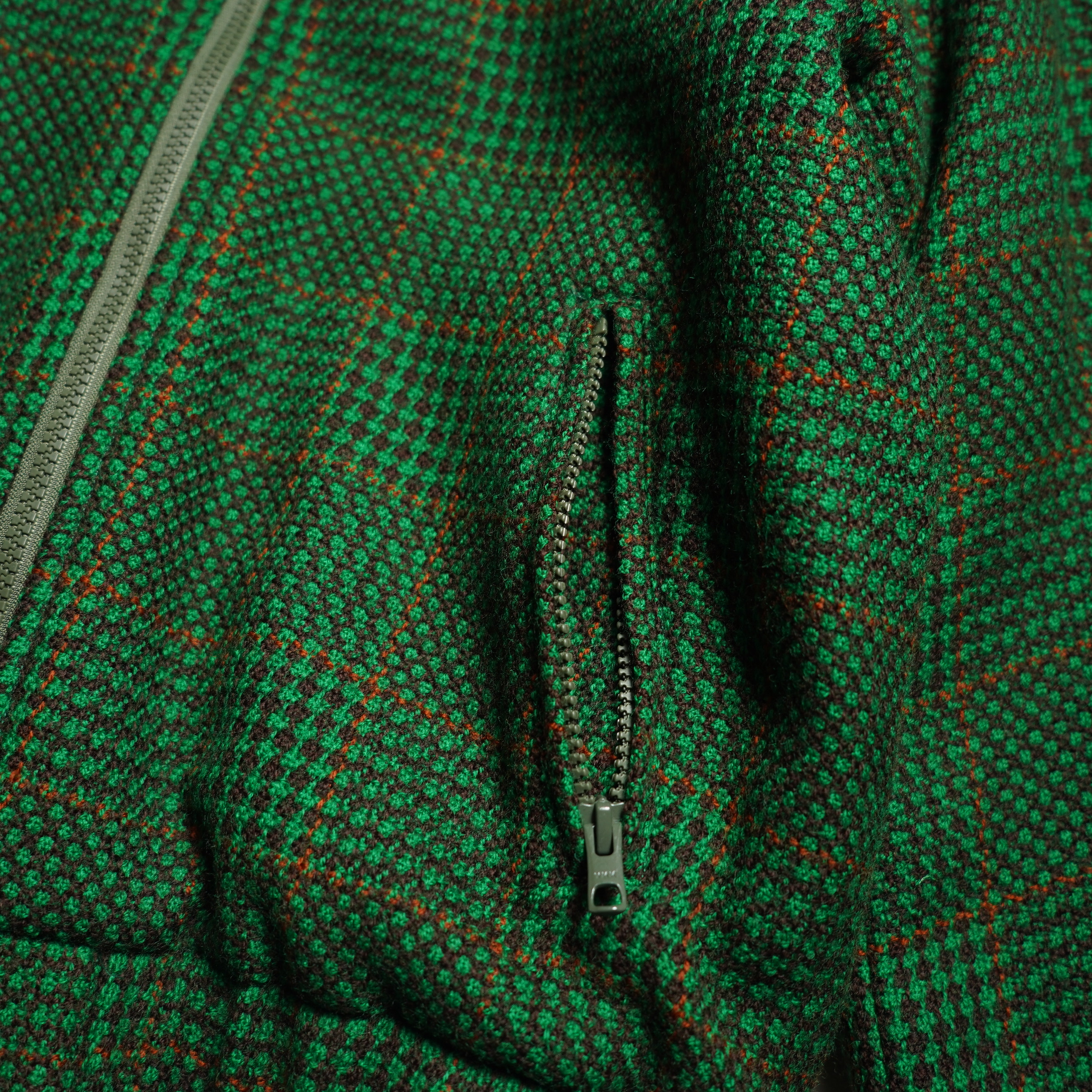 Needles / Lined Boa Jacket - Houndstooth (Green) ポケット