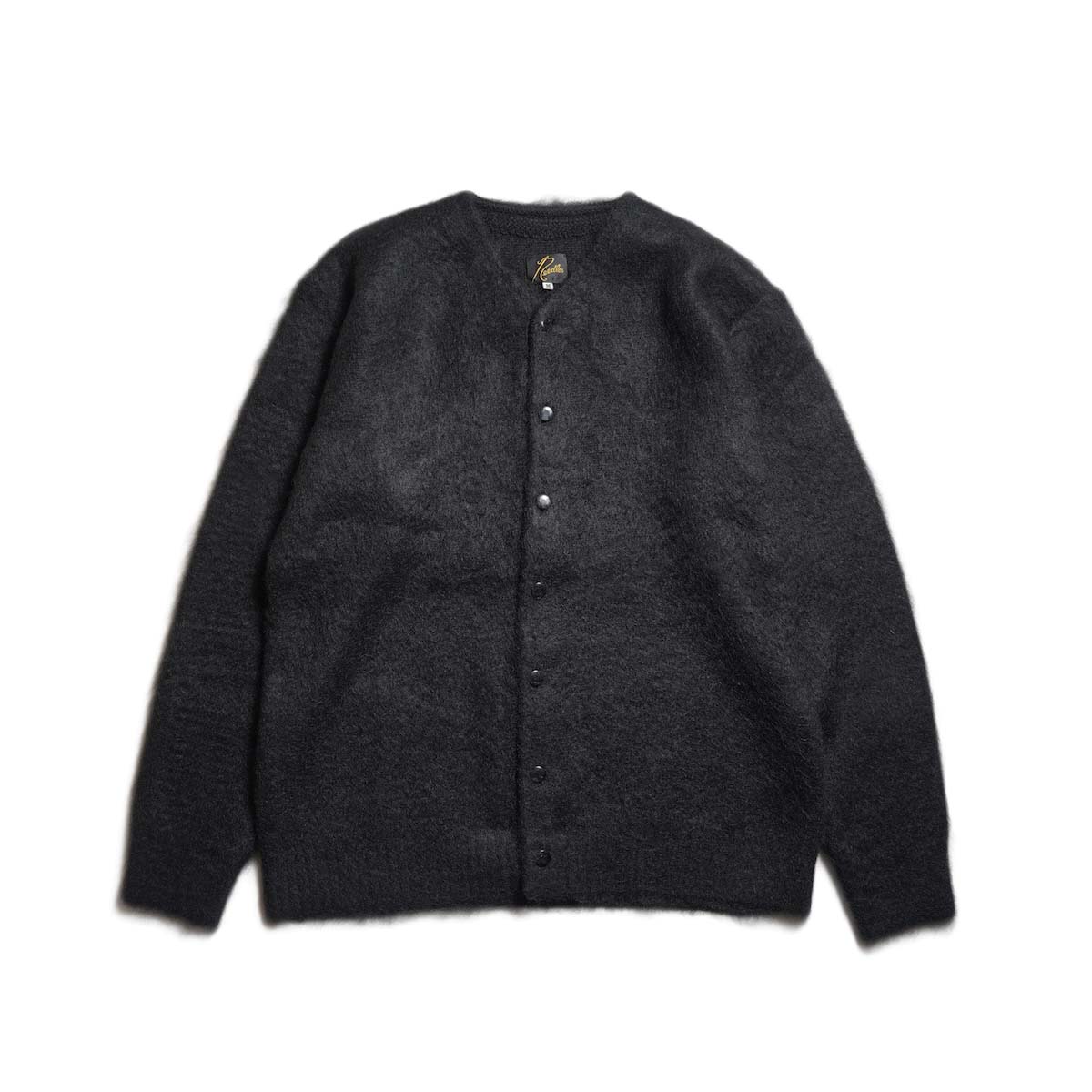 Needles / Mohair Crew Neck Cardigan-Solid  (Black)