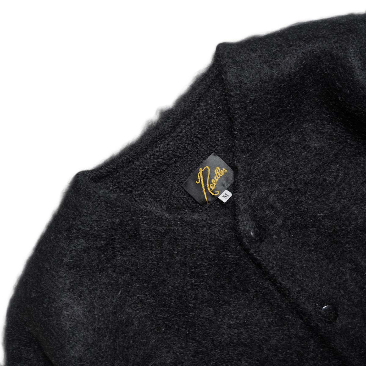 Needles / Mohair Crew Neck Cardigan-Solid  (Black) ネック