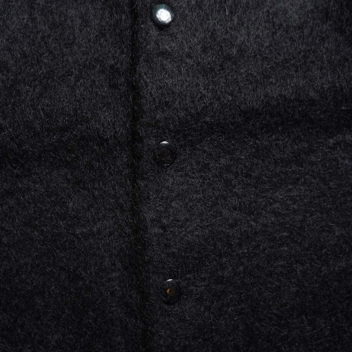 Needles / Mohair Crew Neck Cardigan-Solid  (Black) フロントボタン