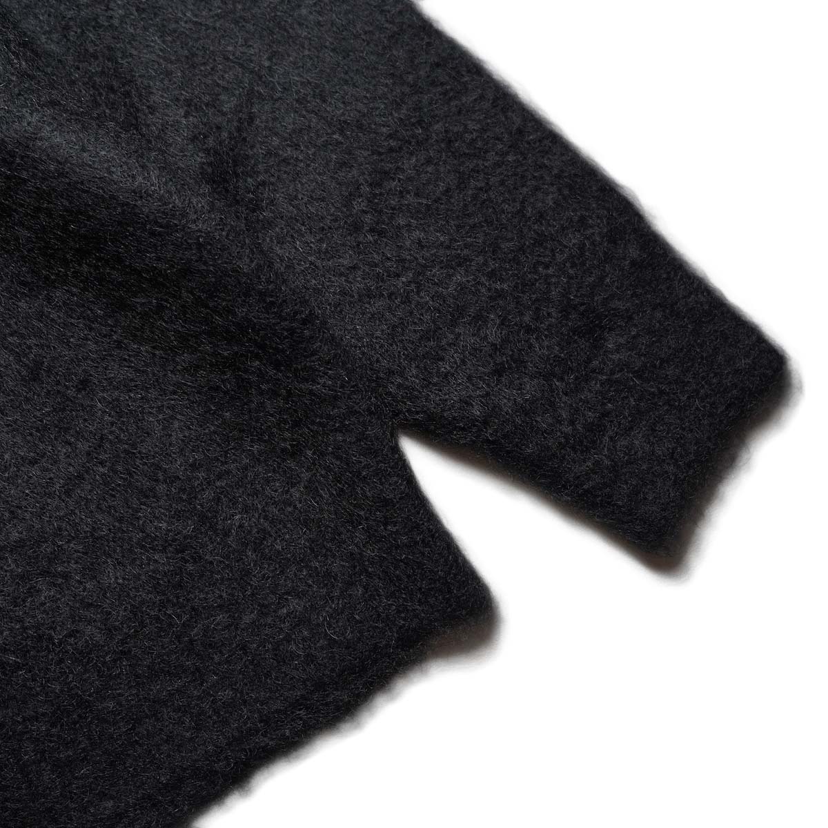 Needles / Mohair Crew Neck Cardigan-Solid  (Black) 袖