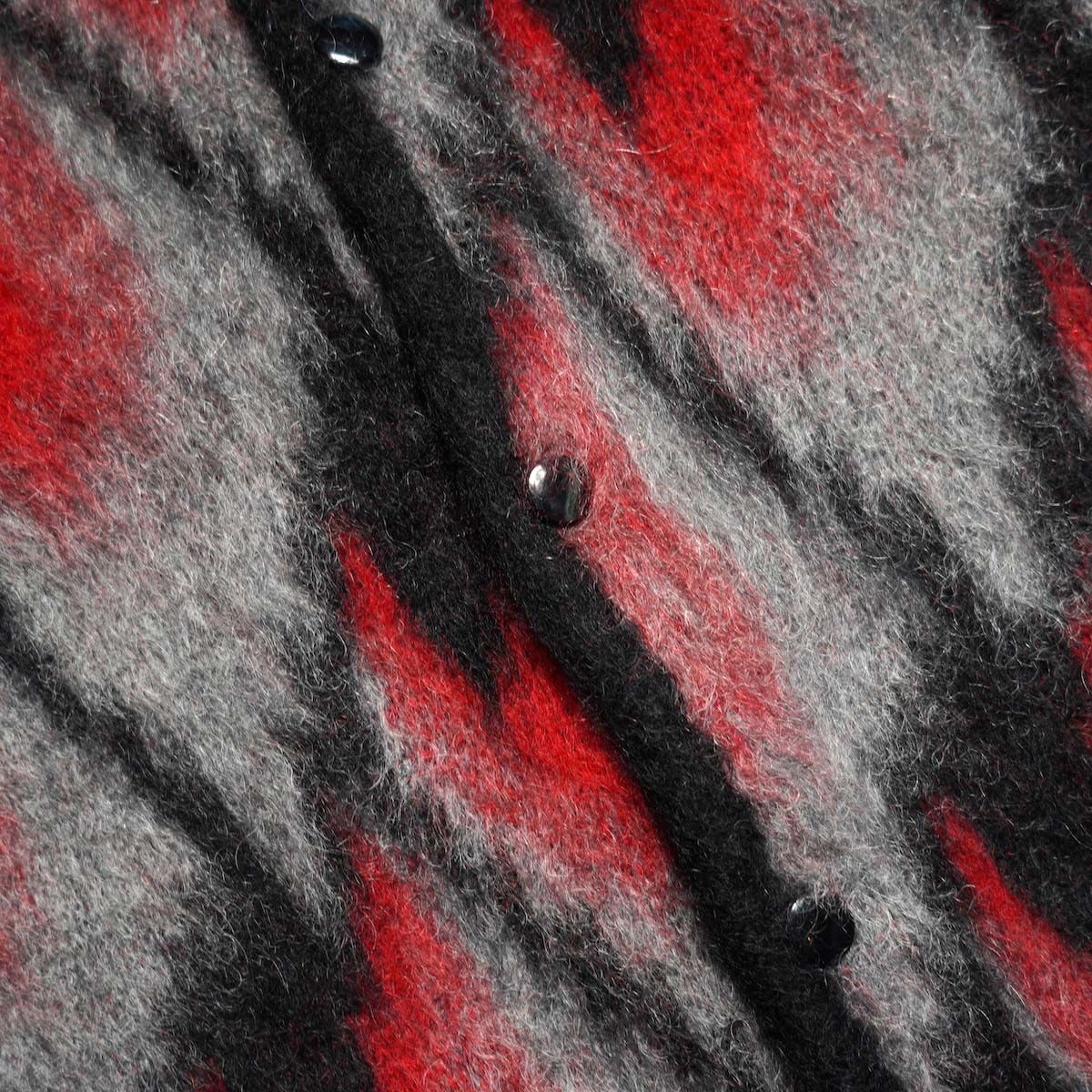 Needles / Mohair Cardigan-Abstract (Black / Red) フロントボタン