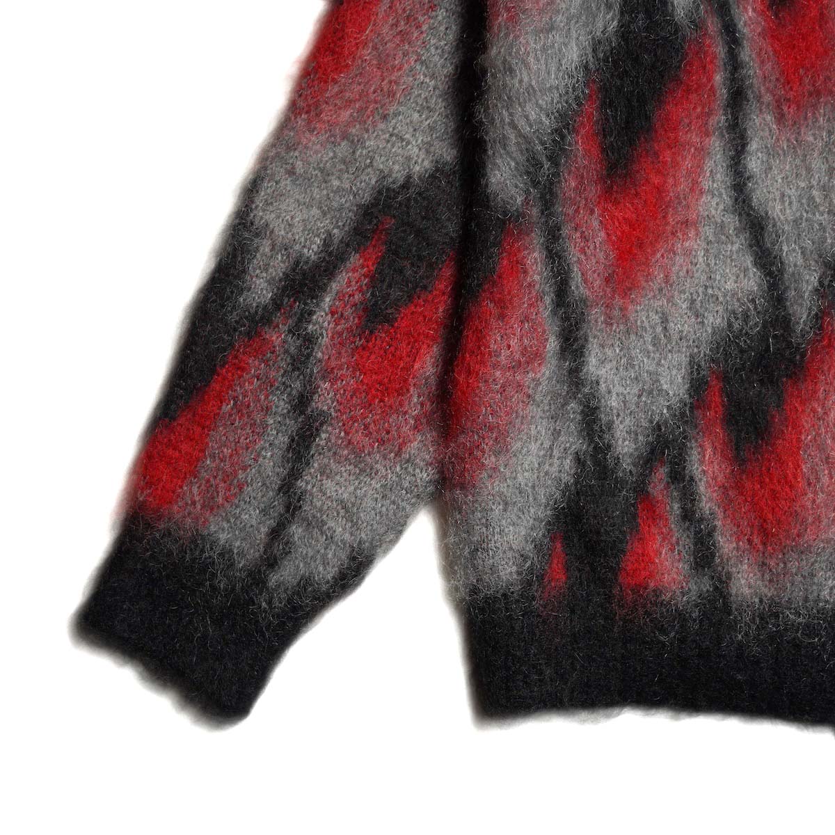 Needles / Mohair Cardigan-Abstract (Black / Red) 袖