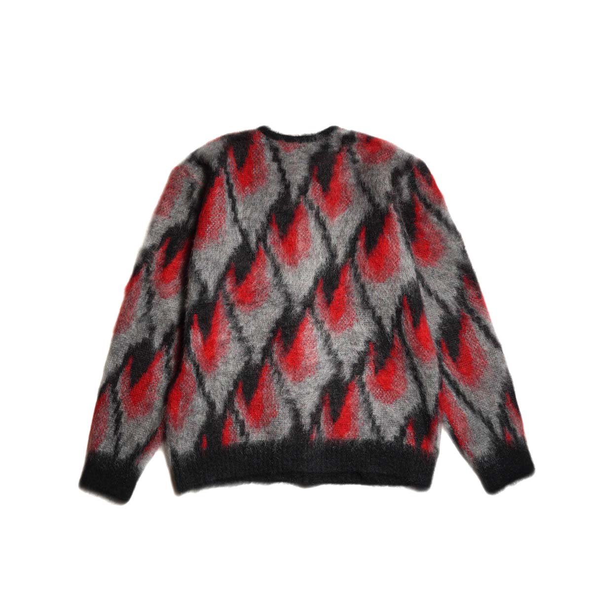 Needles / Mohair Cardigan-Abstract (Black / Red) 背面